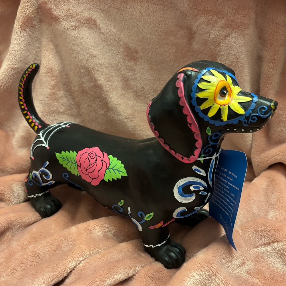 day of the dead dachshund statue